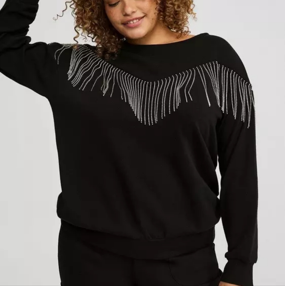 NWT torrid Black Embellished Sweatshirt
